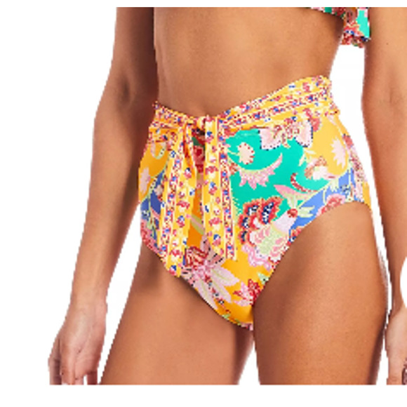 ANTONIO MELANI Other - Antonio Melani Floral Jacobean Tie Front High Waisted Bikini Bottom XL